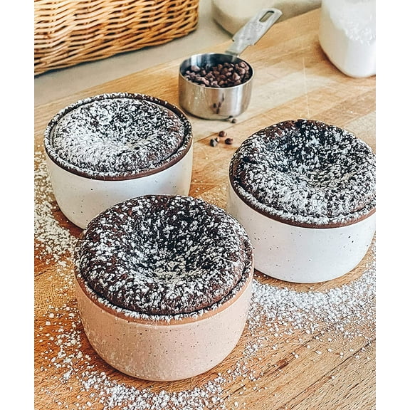 6oz Ceramic Ramekins Set of 6 - Oven Safe Baking Dishes for Pudding, Creme Brulee, Souffle, Dip, Custard, Ice Cream