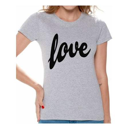Awkward Styles Love Shirt Valentines Day Shirt Love Tshirt for Women Valentines T shirt Women's Love T-Shirt Valentine's Day Gifts for Her Love Gift Idea for Wife Anniversary Gift Love Tee (Best Valentine's Day Gifts For Her In India)