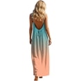 thumbnail image 6 of Xdegoge Beach Dresses for Women Loose Fit Sleeveless Spaghetti Straps Long Dress Ombre Color Open Back Sun Dresses Summer Cruise Vacation, 6 of 9