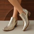 thumbnail image 6 of SACFOF Women's Cowboy Boots Cowgirl Ankle Pointed Toe Chunky Heel Cutout, 6 of 6