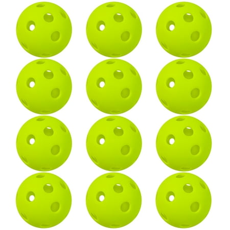 Carevas 12 Packs 26 Holes Indoor Pickleball Balls for Indoor Courts