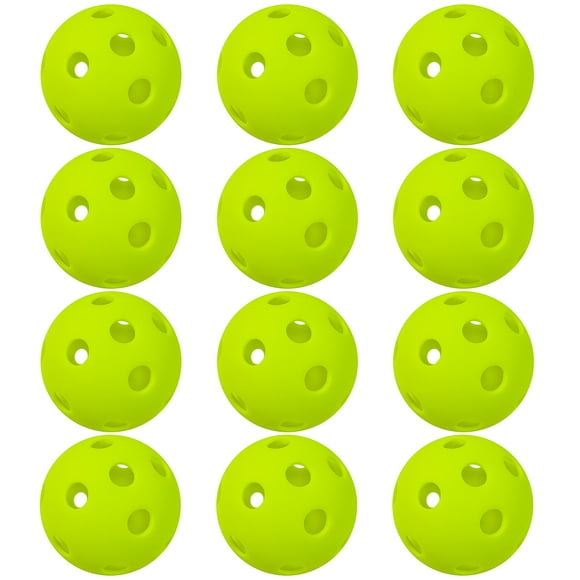 walmeck 12 Paquets 26 Trous Balles de Pickleball d'Intérieur pour Terrains d'Intérieur