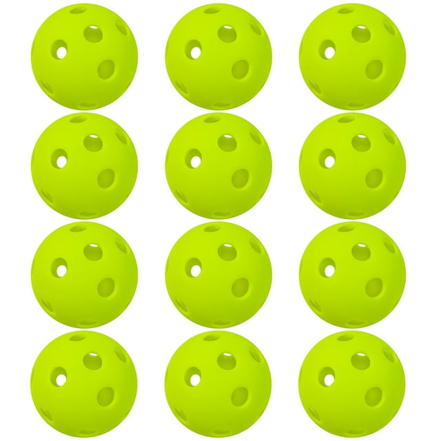 ikayaa 12 Paquets de Balles de Pickleball 26 Trous pour Terrains Intérieurs