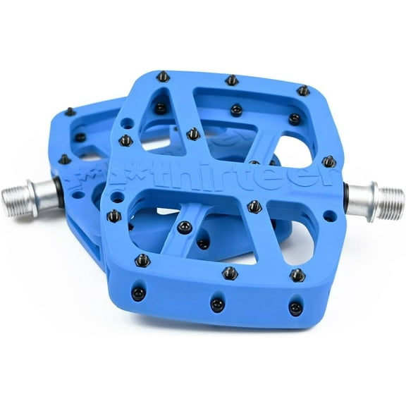 E*thirteen Base Platform Pedals, Composite Body - Blue