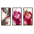 thumbnail image 2 of Designart "Celebrating in Raspberry Tones II" Abstract Liquid Ink Framed Wall Art Set Of 3 - Pink Modern Frame Gallery Wall Set For Home Decor, 2 of 6