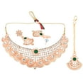 thumbnail image 5 of Efulgenz Indian Jewelry Set Traditional Antique Simulated Color Stone Tear Drop Shape Faux Pearl Drop Bridal Choker Necklace Earrings Wedding Jewelry Set for Women, 5 of 6