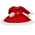 thumbnail image 4 of Chaud Princesse Enfants Bébé Filles Robe de Fourrure de Velours Robes de Soirée à Manches Longues Rouge, 4 of 6