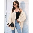 thumbnail image 4 of Women'S V-Neck Open Front Chunky Cardigan Lantern Long Sleeve Oversized Knit Outwear with Pocket  One Size, 4 of 8