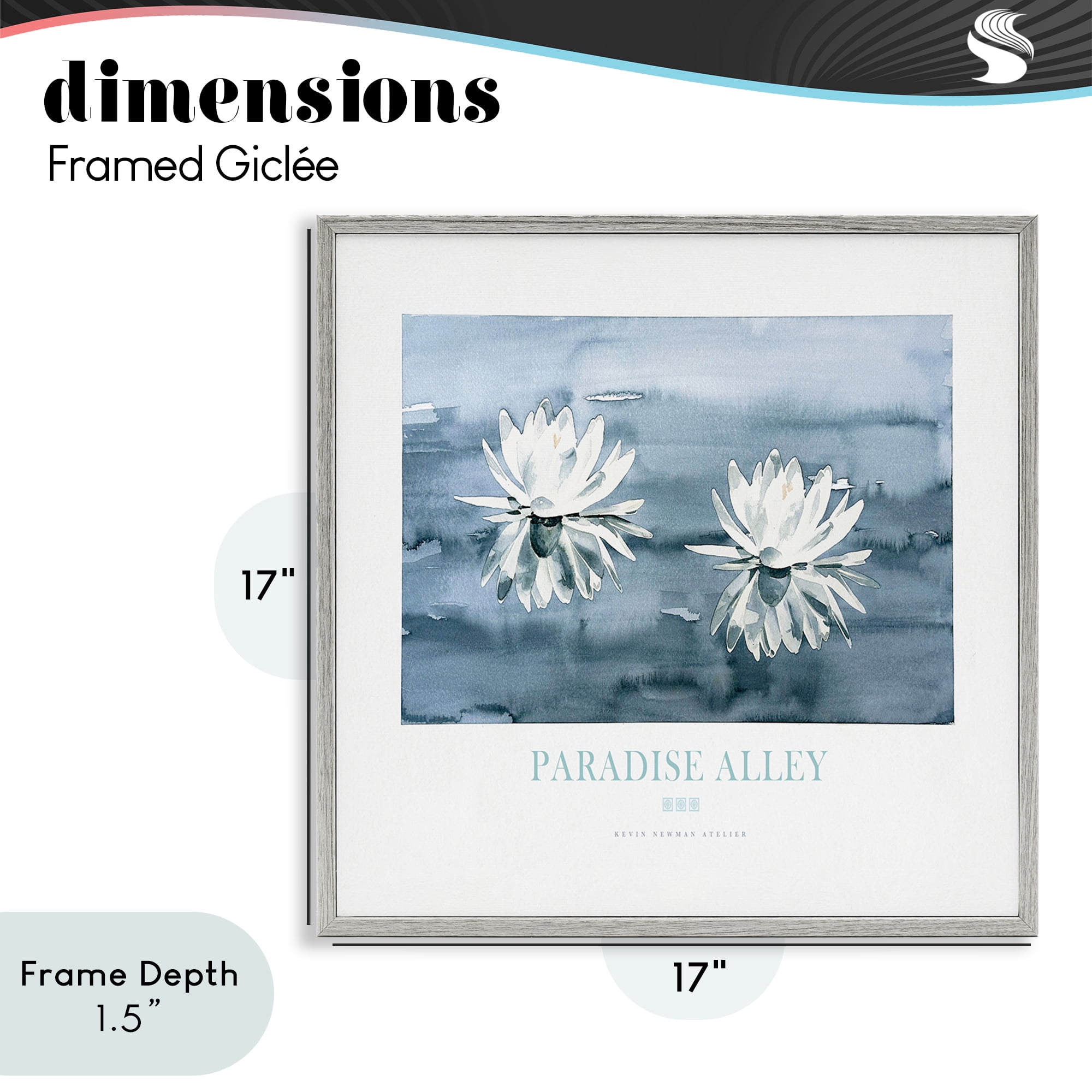 Stupell Industries Paradise Alley Water Lilies Gray Framed Giclee Art, design by Jadei Graphics