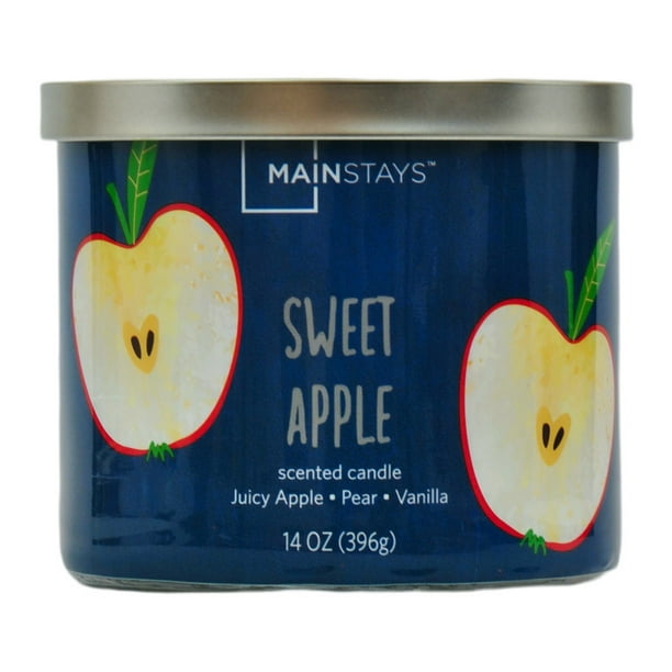 Mainstays Sweet Apple 3Wick Candle, 14 Ounce