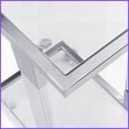 thumbnail image 3 of Modern Chrome Acrylic Tempered Glass Coffee Table for Living Room Bedroom - Easy-Clean, Mobile with Lockable Casters, 3 of 12
