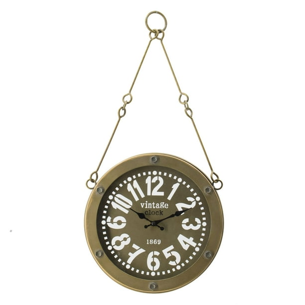 9 75 Bronze And White Vintage Round Wall Clock With Hanging Chain Com - Hanging Wall Clock With Chain 9 75 Bronze And White Vintage Round Wall Clock With Hanging Chain Com - Hanging Wall Clock With Chain