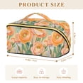thumbnail image 4 of FORMRS Makeup Bag Travel Cosmetic Organizer for Women Fold Flat Zipper Pouch with Handle, Abstract Floral Art, 4 of 8