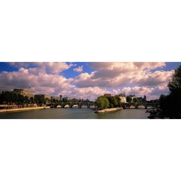 France Paris Seine River Canvas Art - Panoramic Images (36 x 12)