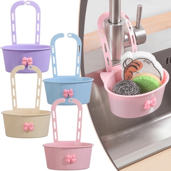 DUOYOU Faucet Mounted Hanging Drain Basket Multifunctional Kitchen Sink Strainer Portable Plastic Vegetable Washing Food Scrap Catcher for Home Camping