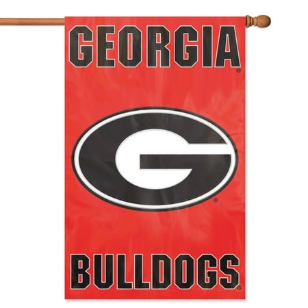 - University of Georgia Bulldogs Applique & Embroidered Banner Flag NCAA