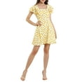 thumbnail image 2 of MODA NOVA Junior's Square Neck Ruffled Sleeve Pleated Front A-Line Dress, 2 of 5