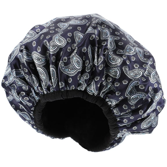 Baluue Waterproof Bath Cap Blue Elastic Shower Hat for Home Use Comfortable and Breathable