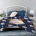 thumbnail image 4 of Baseball Throw Blanket for Couch Lightweight Plush Fuzzy Cozy Soft Blankets Quilt Decorative Sofa Travel 50"x40" for Kids, 4 of 6