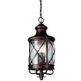 thumbnail image 2 of Three Light Rubbed Oil Bronze Clear Seeded Glass Hanging Lantern, 2 of 2