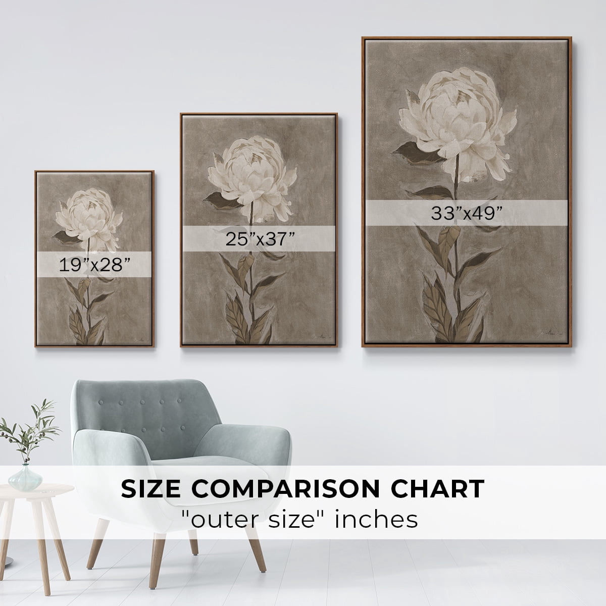 Pretty as a Peony I Framed Premium Gallery Wrapped Canvas - Ready to Hang - 17 x 25 - Walnut Floating Frame
