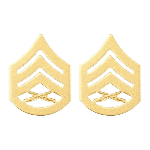 USMC Marine Corps Chevron Satin Gold SSGT Staff Sergeant Official Licensed - 2pc
