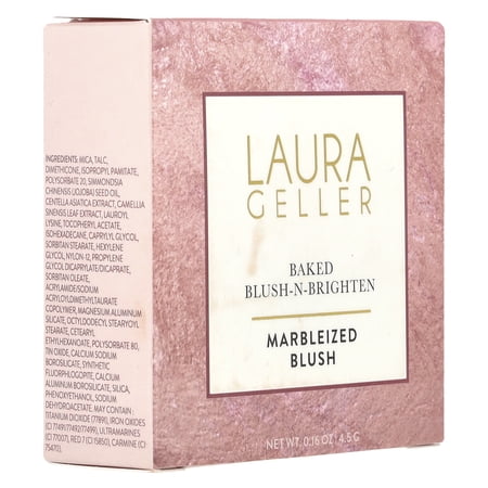 LAURA GELLER NEW YORK Baked Blush-n-Brighten Marbleized Blush for Cheeks - Ethereal Rose - Natural Finish - Buildable Color