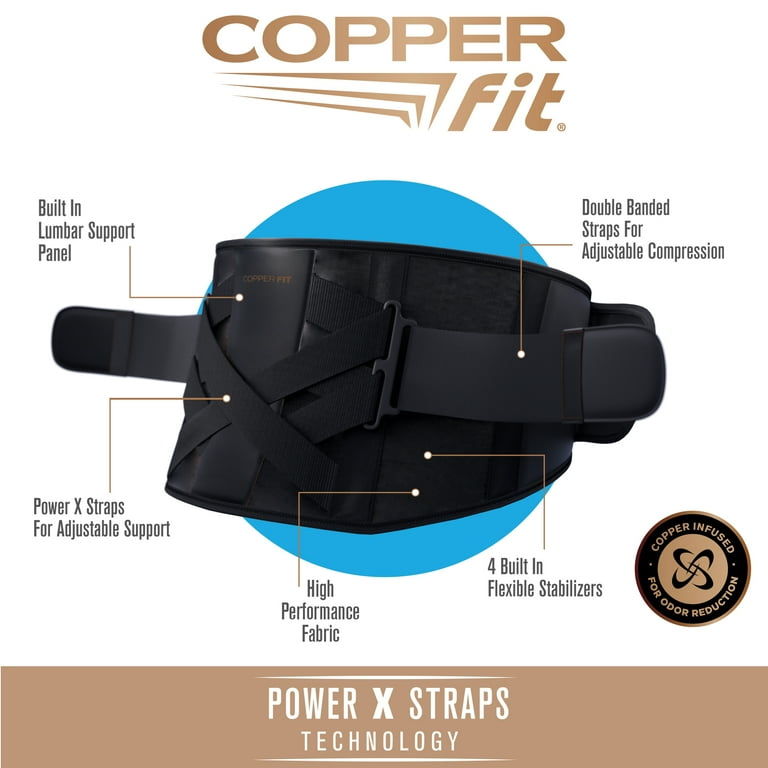 Copper Fit Power Core Back Belt with Power X Straps and Adjustable