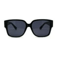 thumbnail image 1 of Womens Large Thick Plastic Horn Rim Retro Chic Sunglasses All Black, 1 of 4