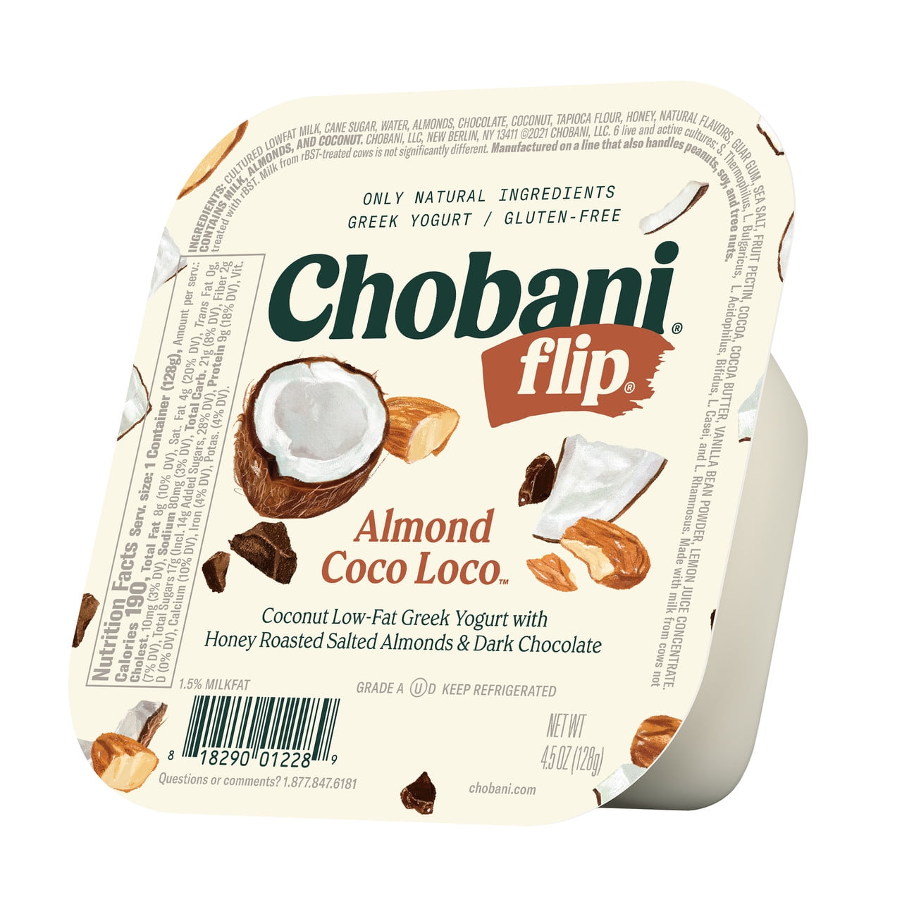 Chobani Flip Low-Fat Greek Yogurt, Almond Coco Loco 5.3 oz