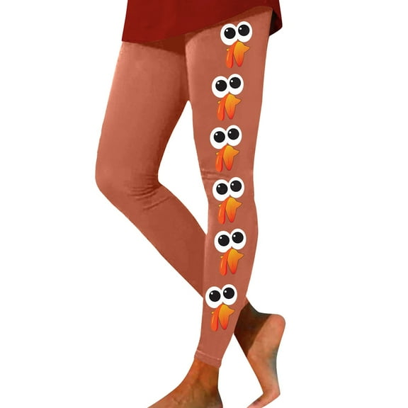 Fiaer Thanksgiving Womens Leggings Plus Size Funny Graphic Trendy Yoga Pants High Waisted Comfy Holiday Workout Trousers Rose Gold XL