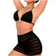 thumbnail image 2 of Tankini de mujer, traje de baño de color liso con tirantes, conjunto de bikini informal de moda para playa, trajes de baño de 3 piezas para mujer, trajes de baño tankini para mujer, trajes de baño par, 2 of 9