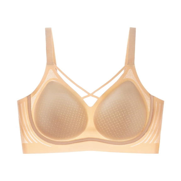 Fatuov Womens Everyday Bra Wireless Solid Color Push Up Full Coverage Comfortable Bra Breathable Fabric Bra 44A