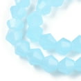 thumbnail image 2 of Imitation Jade Glass Beads Strands Faceted Bicone Light Sky Blue 6x5.5mm Hole: 1.2mm 45~47pcs/strand 9.65~9.84 inch(24.5~25cm), 2 of 3