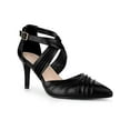 thumbnail image 1 of BLISSFUL STEP Escarpins à Talons Aiguilles à Bout Pointu avec Brides Croisées pour Femmes Noir (Taille 9), 1 of 7