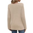 thumbnail image 5 of Long Sleeve Women's Tops Spring Summer Outfits Dressy Casual Blouses Lace Trendy Waffle Knit Shirts Color XXL, 5 of 8