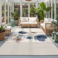 thumbnail image 2 of Large Area Rugs 8'x10', Navy Blue Floral Carpet Runner Indoor Outdoor Rugs Home Decor Aesthetic, Watercolor Flowers Farmhouse Linen Non Slip Mats Washable Accent Rug for Living Room Bedroom, 2 of 8