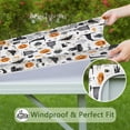 thumbnail image 6 of Halloween Gravestones Ghosts and Pumpkins Square Fitted Tablecloth with Elastic Edge,Square Table Cover,Washable Elastic Table Cover for Home Kitchen Party Decor 36"x36", 6 of 6