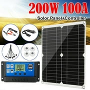 Dazone 200W Solar Panel Kit, 100A 12V Battery Solar Charge Charger With Controller Caravan Boat Outdoor, Power Station Camping Trailer Emergency