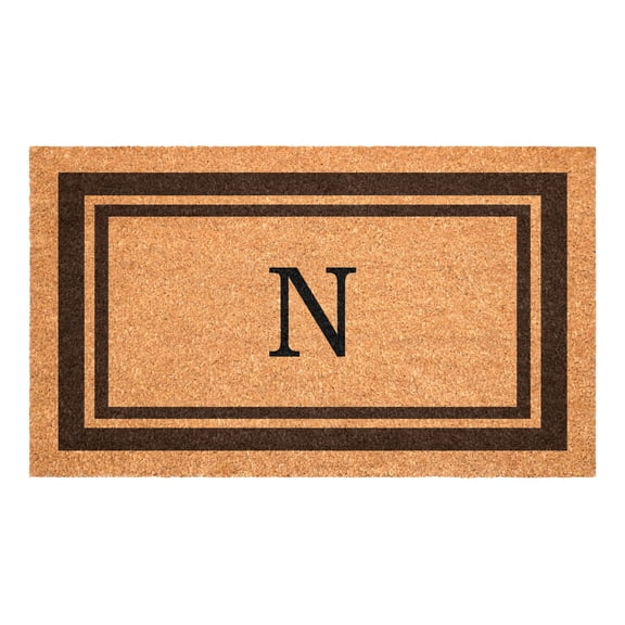 Brown Border Monogram Doormat (Letter N)