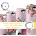 thumbnail image 4 of Pink Elephant Blackout Curtains for Bedroom, Cute Wildlife Animals Watercolor Flowers Thermal Insulated Kitchen Drapes with Grommets, Light Blocking Window Treatment, 2 Panels 42" x 84", 4 of 7