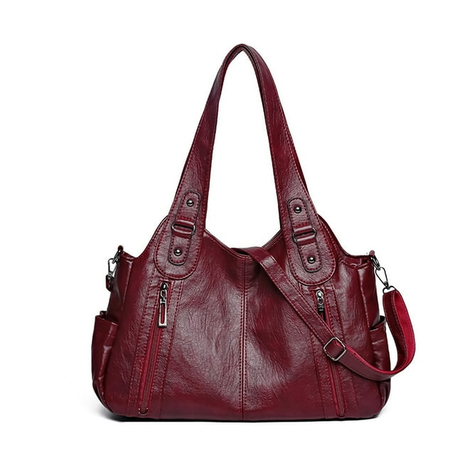 tredstone Sac à Main avec Fermeture, Sac pour Femmes. Multiples Poches, Style, à la Mode, Résistant à l'Eau, Durable et Robuste. Travail, Voyage, Rouge