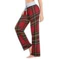 thumbnail image 3 of Medium Women's Comfy Casual Pajama Pants Stretch Fabric Suitable for Yoga Pants Hippie Pants，The Best Holiday Gifts for Women Red Tartan Fabric with Black, 3 of 7