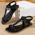 thumbnail image 6 of Clearance Wedge Sandals for Women, Xunlbb Women's Fashion Casual Spring New Beach Round Toe Open Toe Flat Sandals(Black,Size:36), 6 of 6