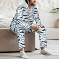 thumbnail image 7 of Sikiie Blue Fish Mens Pajama Set, Soft Warm Long Sleeve Sleepwear, Cozy Button-Down Pjs for Men-, 7 of 7