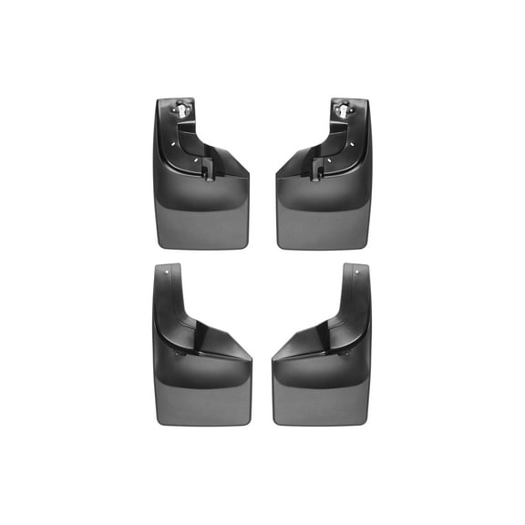 WeatherTech Custom No Drill Splash Guard MudFlaps compatible with 2017-2022 Ford Super Duty, Front & Rear Set - Black