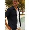 thumbnail image 2 of Camisa PJ PAUL JONES para hombre, manga corta, con botones, negra, talla S, 2 of 7
