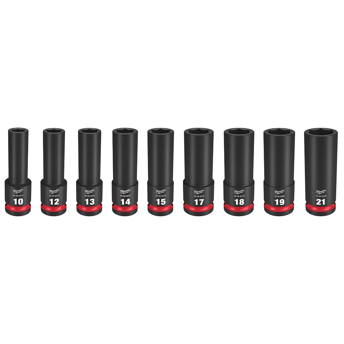Milwaukee Tool 9PC SHOCKWAVE Impact Duty 1/2" Drive Metric Deep 6 Point Socket Set