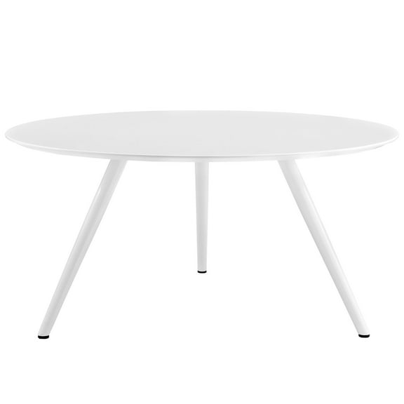 Modern Contemporary Urban Design Mid Century Kitchen Room Round Top Dining Table, White, Wood