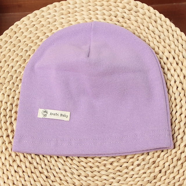 Gorro de punto de algodón para niños de una sola capa, fino, para primavera y otoño, gorro para bebé, gorro de color sólido para recién nacidos